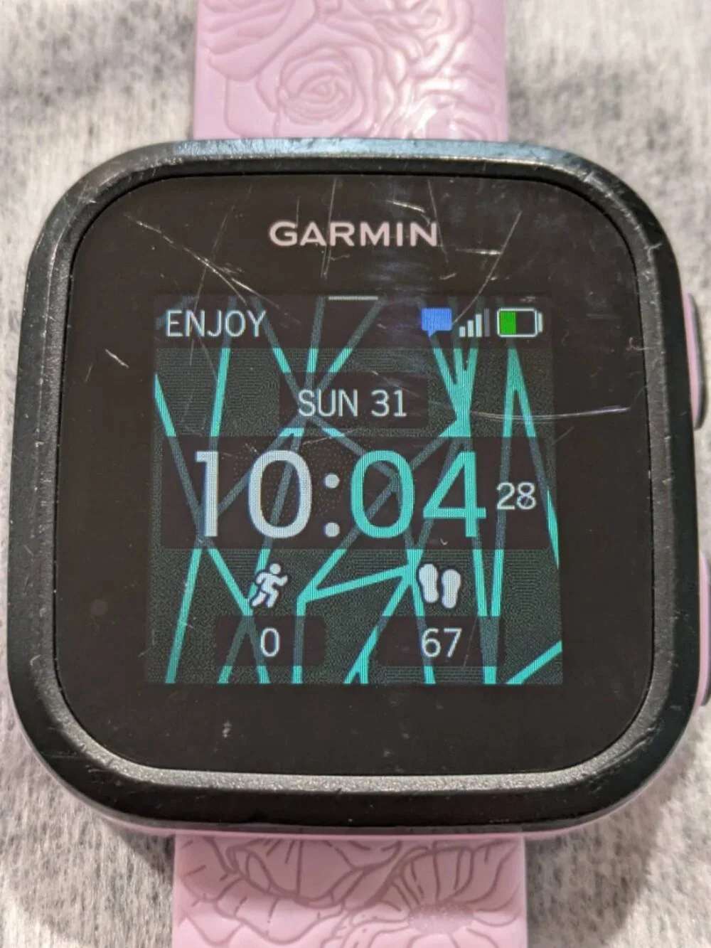 Garmin Bounce Kids Smart Watch Lilac Floral GPS Text/Voice/Track 010-02448-01